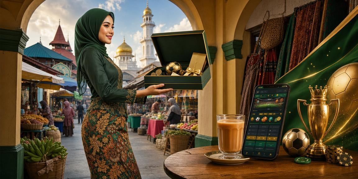 Suasana permainan dan taruhan gaya Malaysia di Kota Bharu dengan motif batik